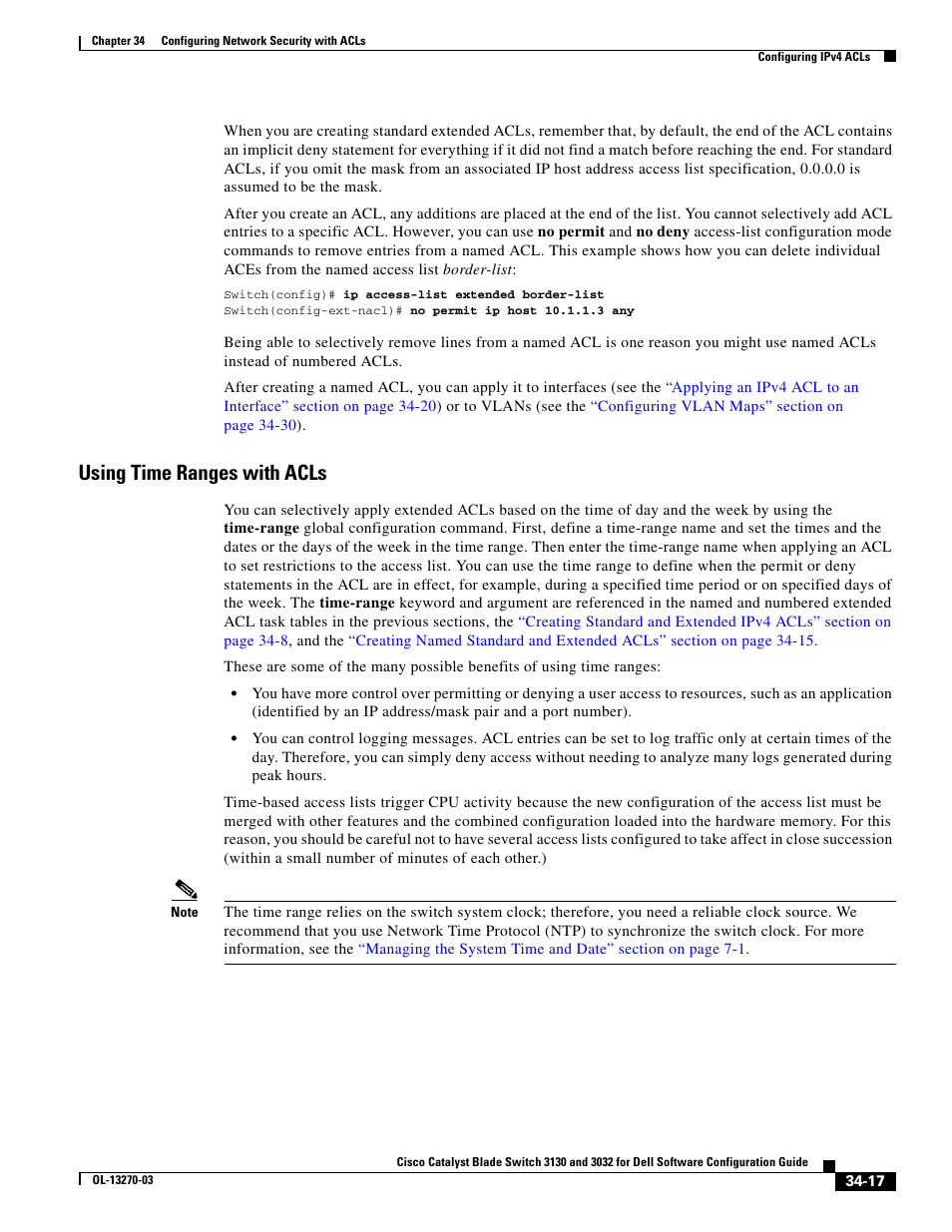 Using time ranges with acls | Dell POWEREDGE M1000E User Manual | Page 753 / 1316