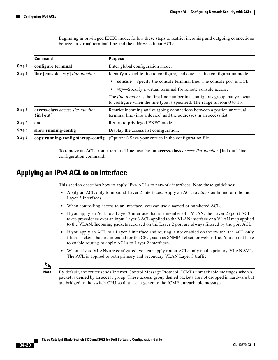 Applying an ipv4 acl to an interface, Applying an ipv4 acl to, Applying an ipv4 acl to an | Applying an ipv4 acl to an interface” section | Dell POWEREDGE M1000E User Manual | Page 756 / 1316