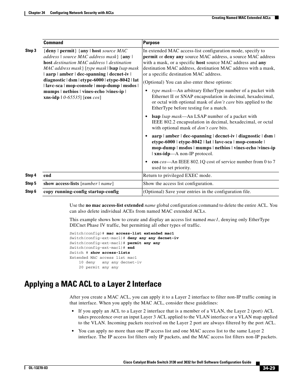 Applying a mac acl to a layer 2 interface | Dell POWEREDGE M1000E User Manual | Page 765 / 1316