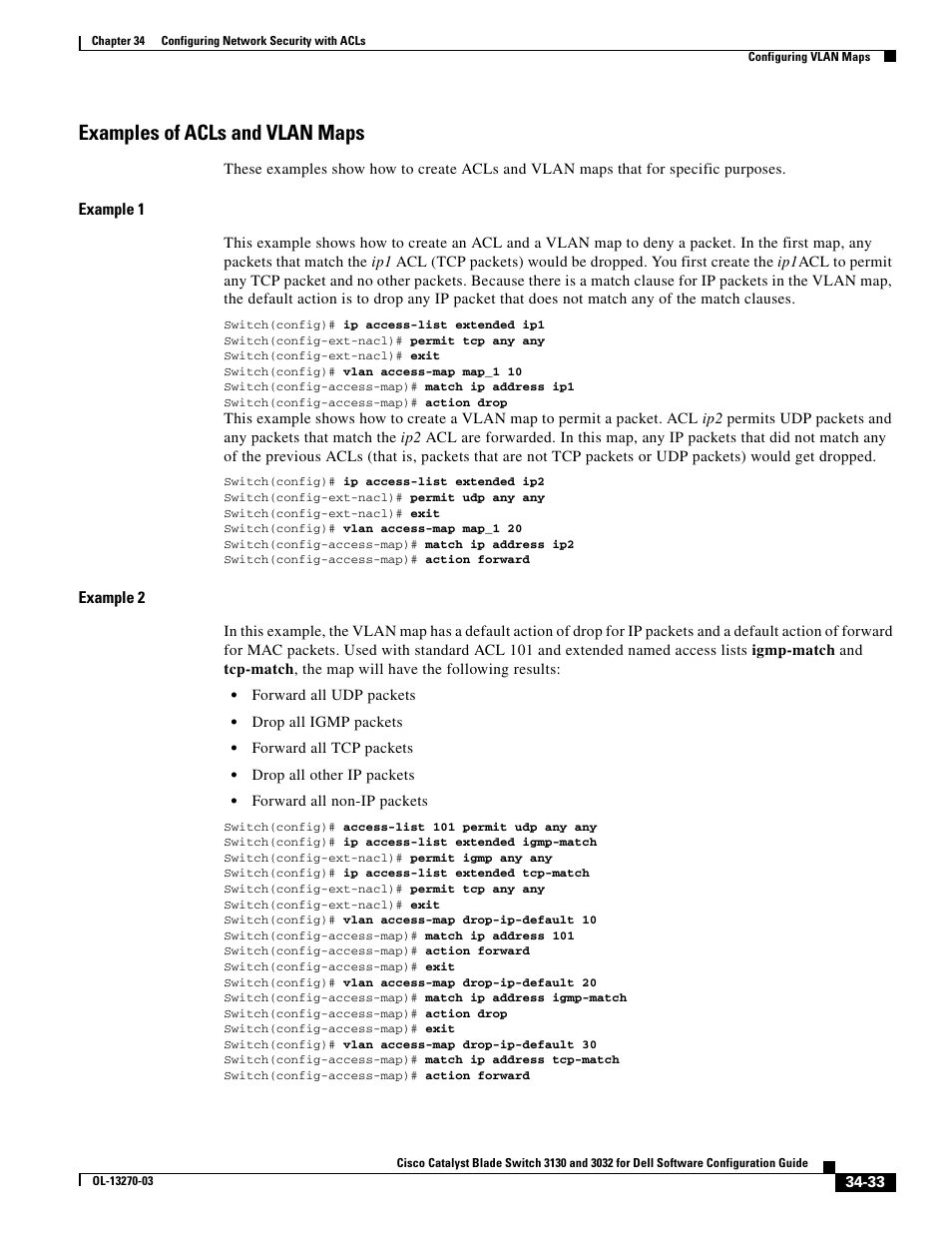 Examples of acls and vlan maps | Dell POWEREDGE M1000E User Manual | Page 769 / 1316