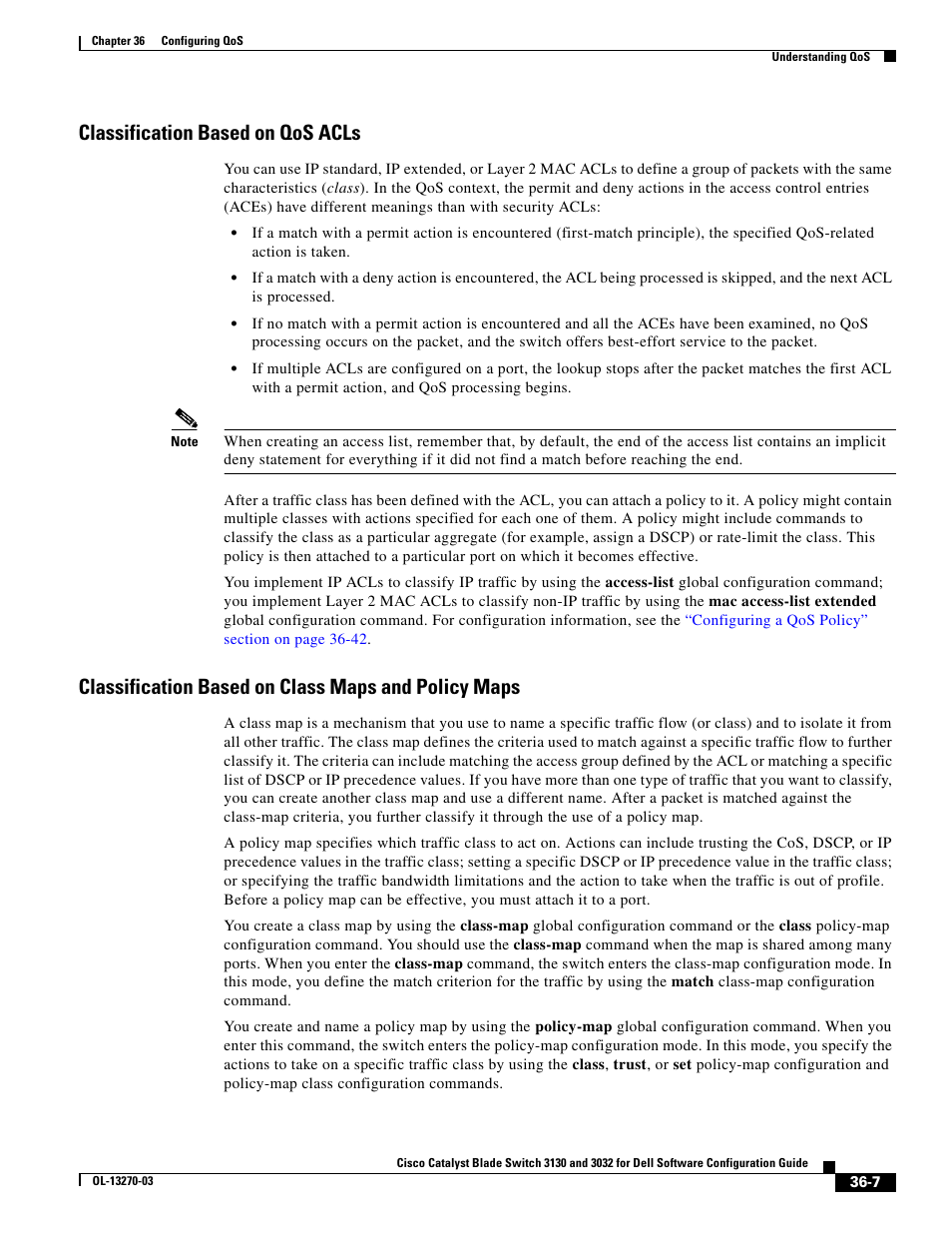 Classification based on qos acls, Classification based on class maps and policy maps | Dell POWEREDGE M1000E User Manual | Page 793 / 1316
