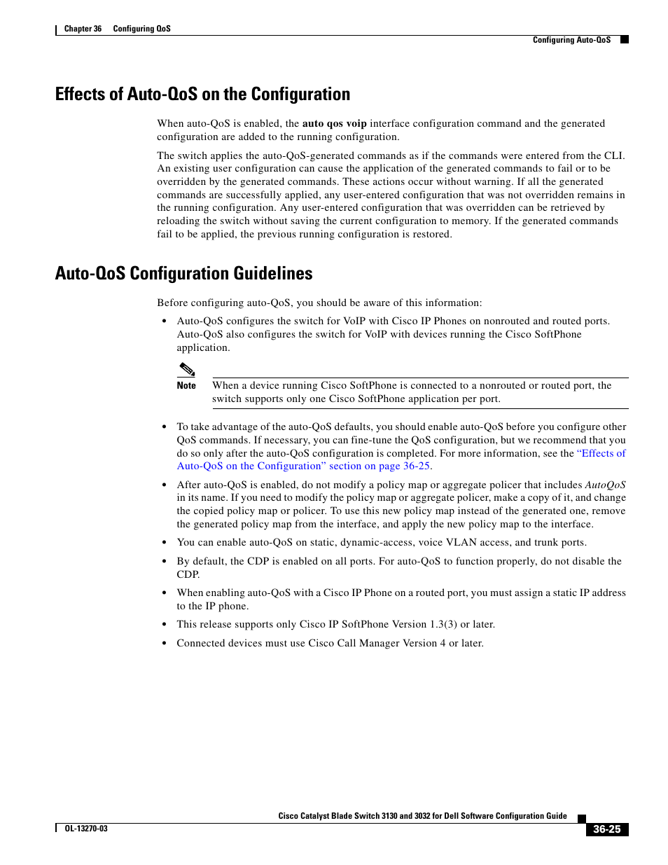 Effects of auto-qos on the configuration, Auto-qos configuration guidelines | Dell POWEREDGE M1000E User Manual | Page 811 / 1316