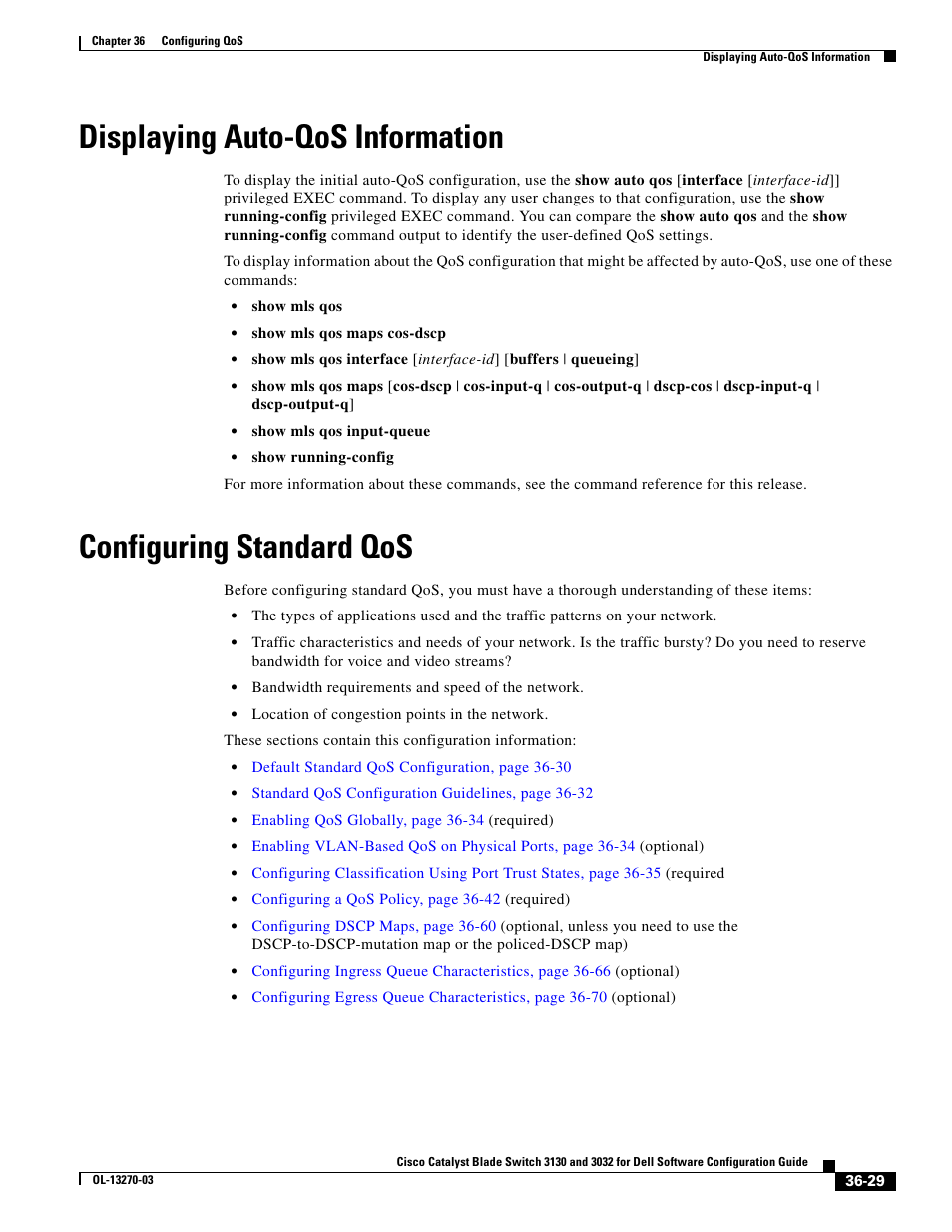 Displaying auto-qos information, Configuring standard qos | Dell POWEREDGE M1000E User Manual | Page 815 / 1316