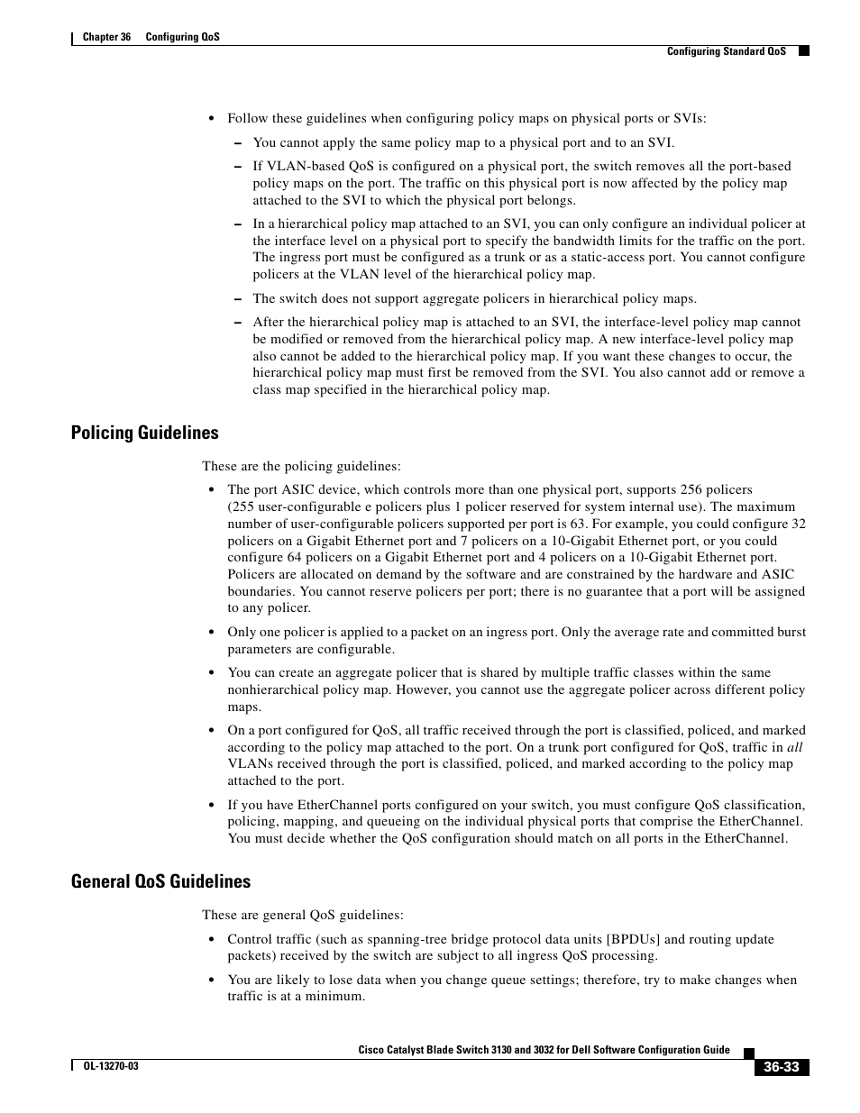 Policing guidelines, General qos guidelines | Dell POWEREDGE M1000E User Manual | Page 819 / 1316