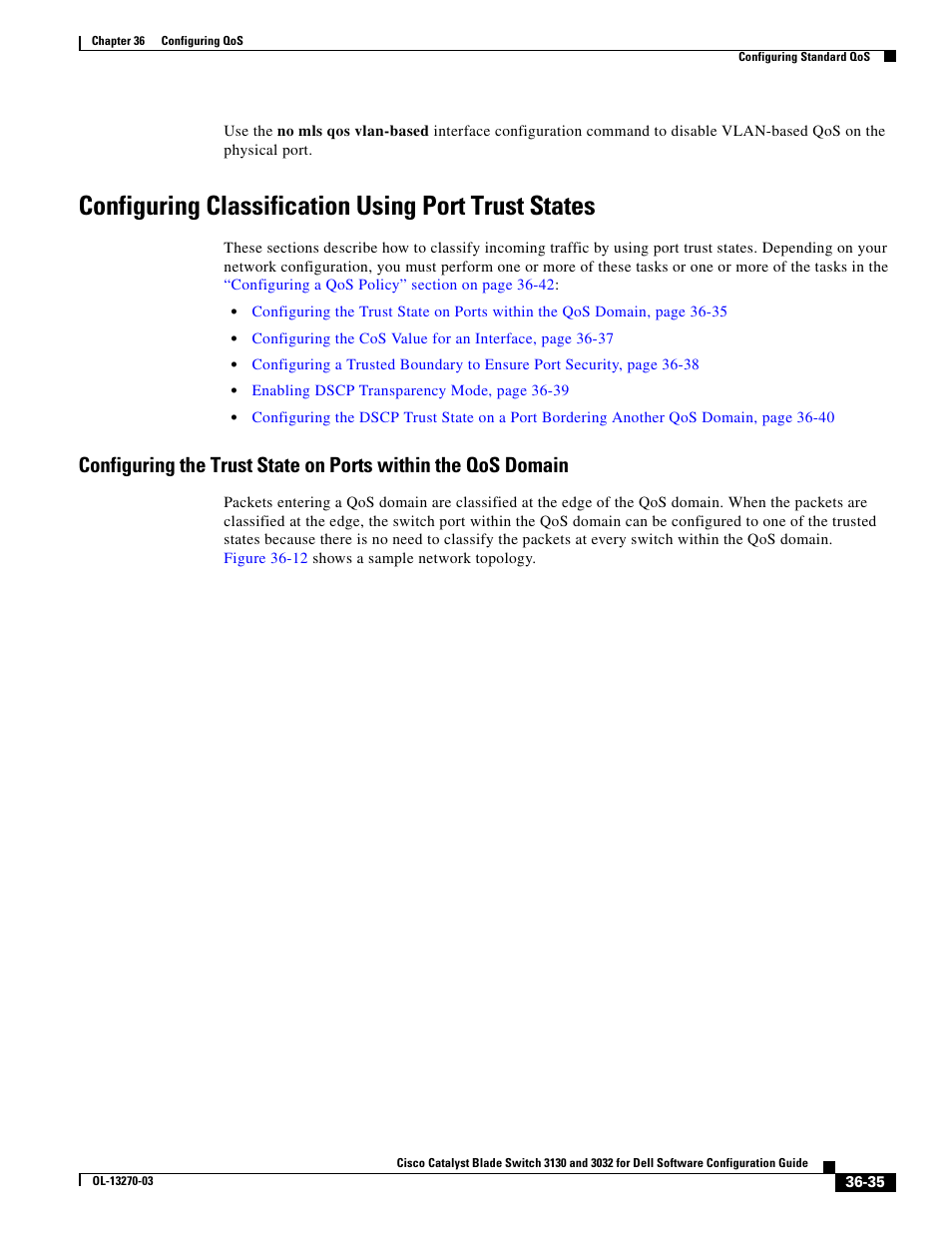 Configuring classification using port trust states, Configuring classification using port trust, Required | Dell POWEREDGE M1000E User Manual | Page 821 / 1316