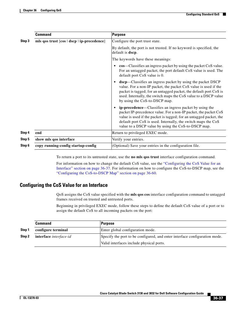 Configuring the cos value for an interface | Dell POWEREDGE M1000E User Manual | Page 823 / 1316