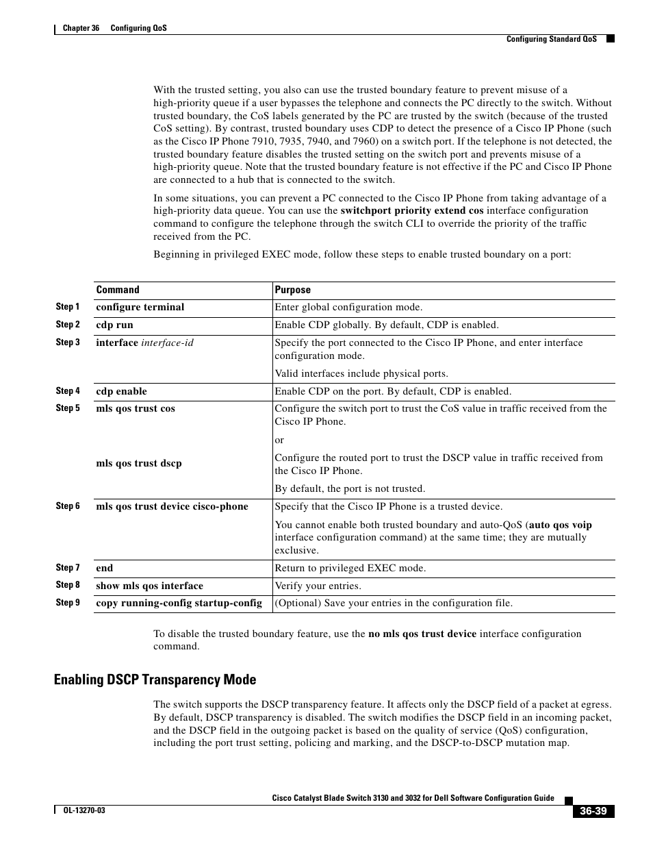 Enabling dscp transparency mode | Dell POWEREDGE M1000E User Manual | Page 825 / 1316