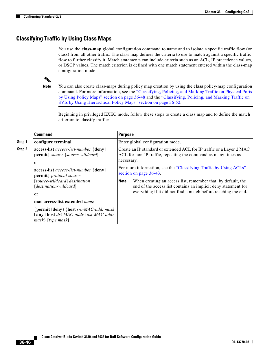 Classifying traffic by using class maps | Dell POWEREDGE M1000E User Manual | Page 832 / 1316