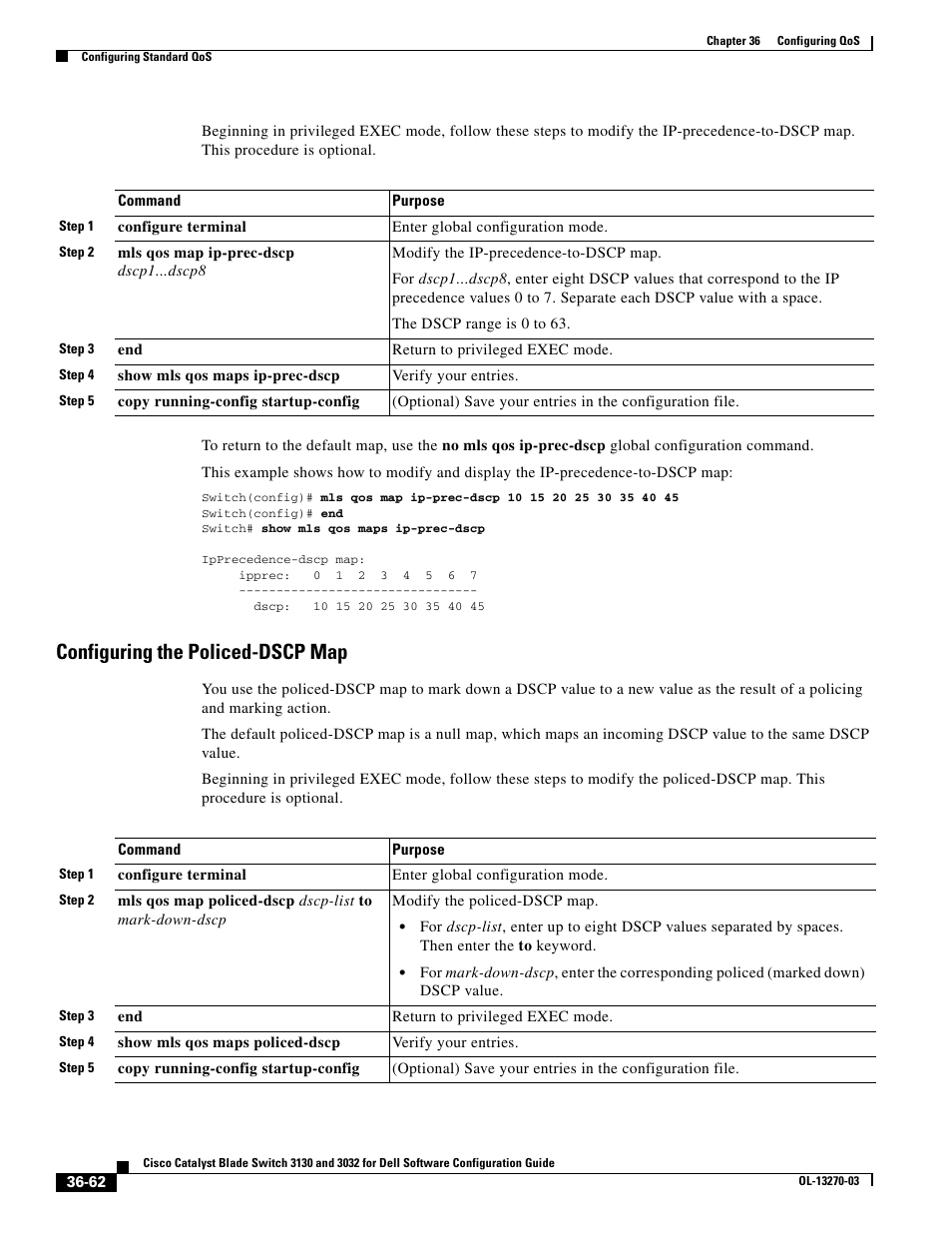 Configuring the policed-dscp map, Configuring the | Dell POWEREDGE M1000E User Manual | Page 848 / 1316