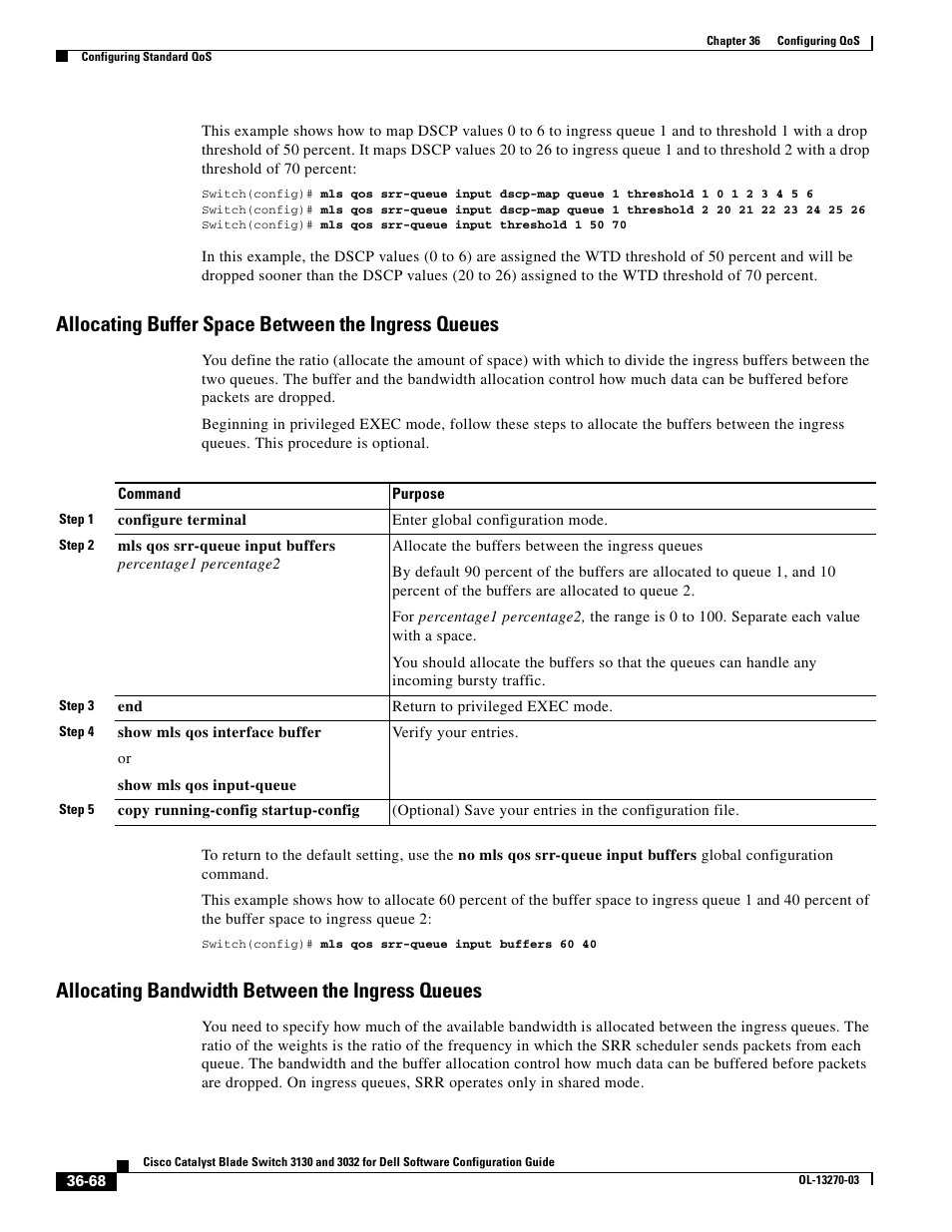 Allocating buffer space between the ingress queues, Allocating bandwidth between the ingress queues | Dell POWEREDGE M1000E User Manual | Page 854 / 1316