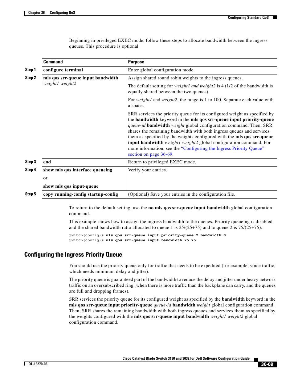 Configuring the ingress priority queue | Dell POWEREDGE M1000E User Manual | Page 855 / 1316