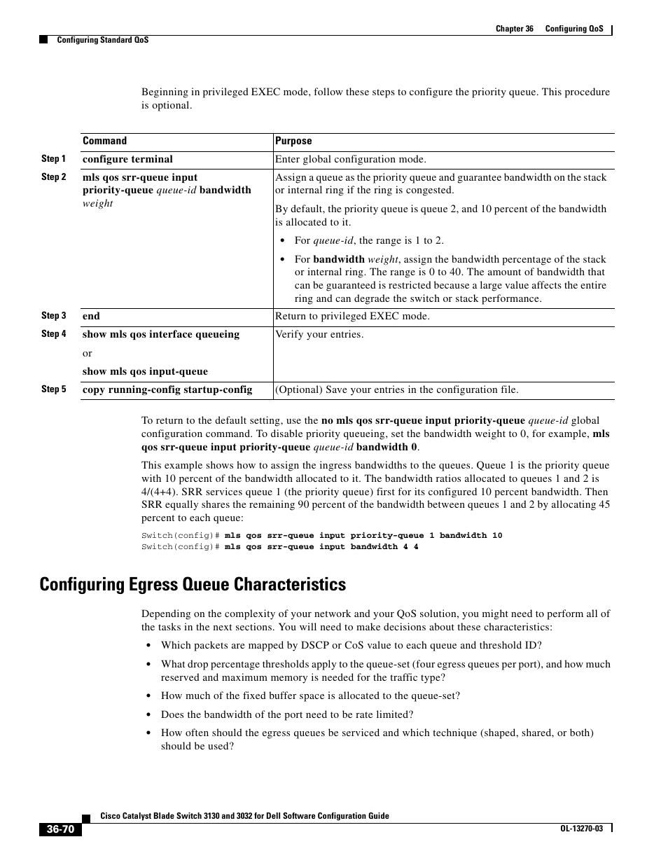 Configuring egress queue characteristics | Dell POWEREDGE M1000E User Manual | Page 856 / 1316