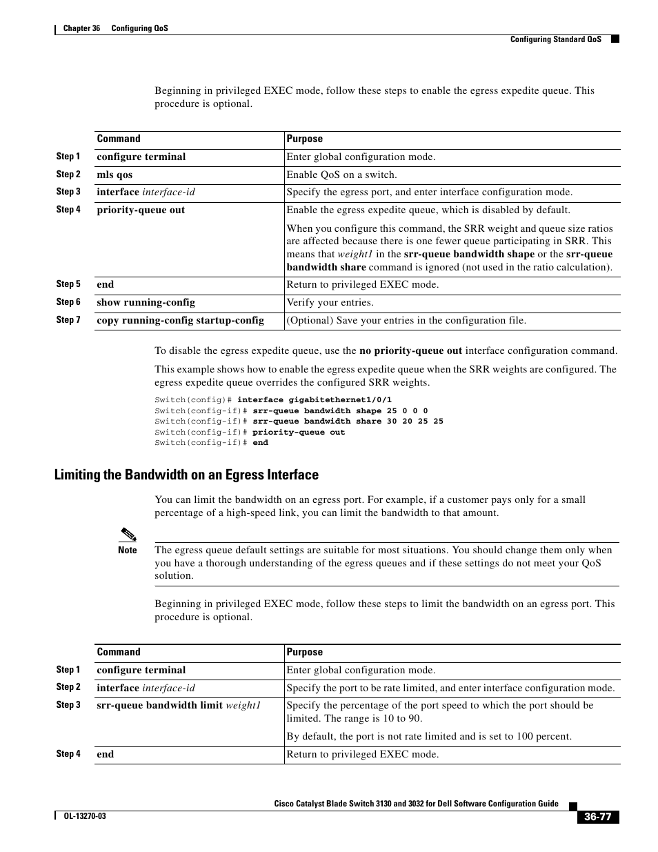 Limiting the bandwidth on an egress interface | Dell POWEREDGE M1000E User Manual | Page 863 / 1316