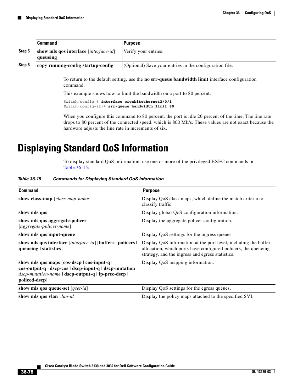 Displaying standard qos information | Dell POWEREDGE M1000E User Manual | Page 864 / 1316