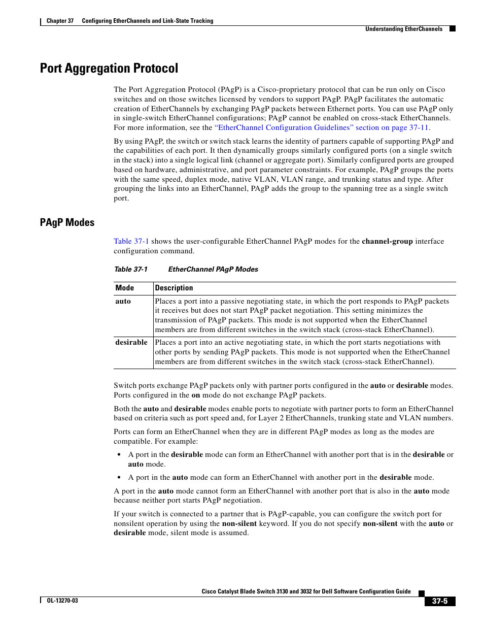 Port aggregation protocol, Pagp modes | Dell POWEREDGE M1000E User Manual | Page 871 / 1316