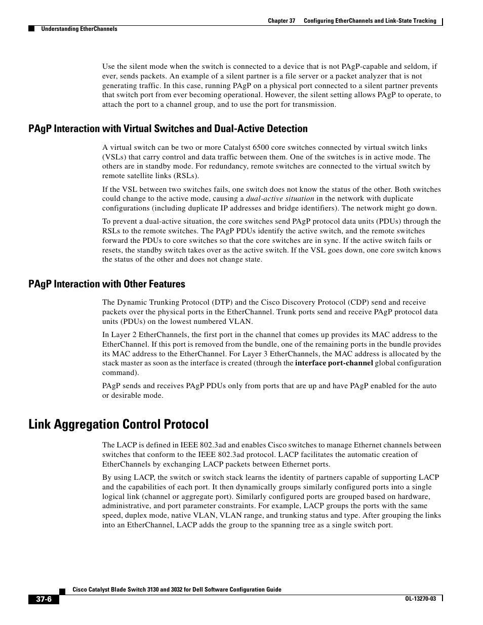 Pagp interaction with other features, Link aggregation control protocol | Dell POWEREDGE M1000E User Manual | Page 872 / 1316