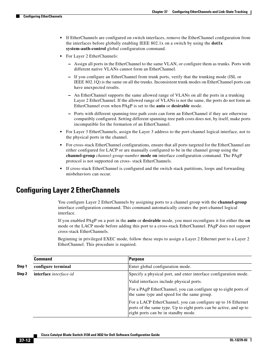 Configuring layer 2 etherchannels, Requi | Dell POWEREDGE M1000E User Manual | Page 878 / 1316