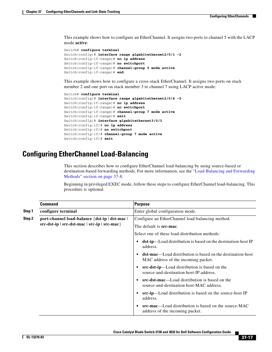 Configuring etherchannel load-balancing | Dell POWEREDGE M1000E User Manual | Page 883 / 1316