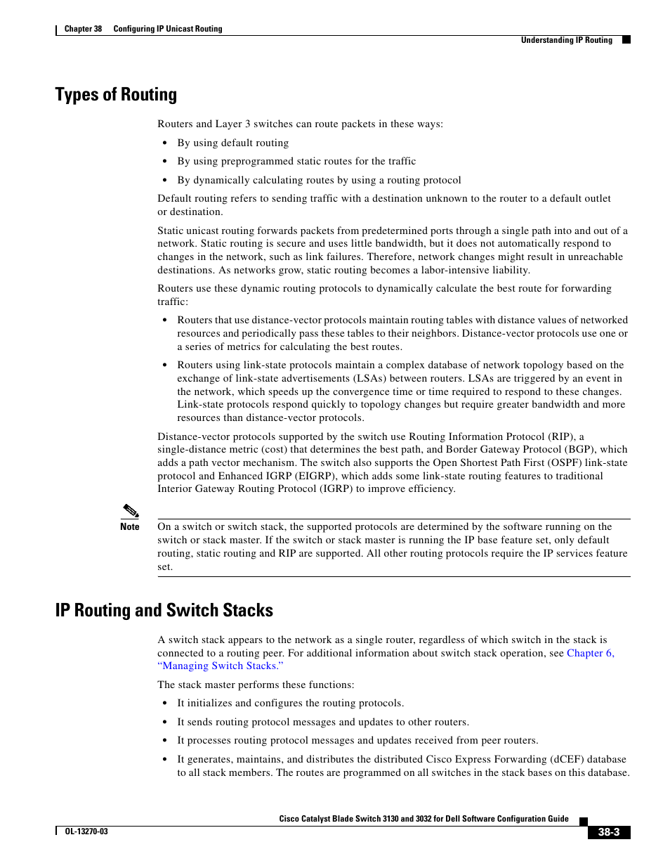 Types of routing, Ip routing and switch stacks | Dell POWEREDGE M1000E User Manual | Page 895 / 1316