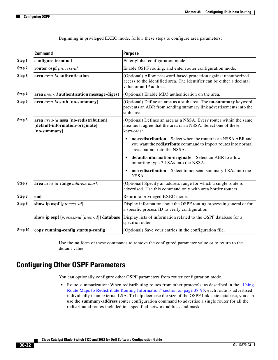 Configuring other ospf parameters | Dell POWEREDGE M1000E User Manual | Page 924 / 1316