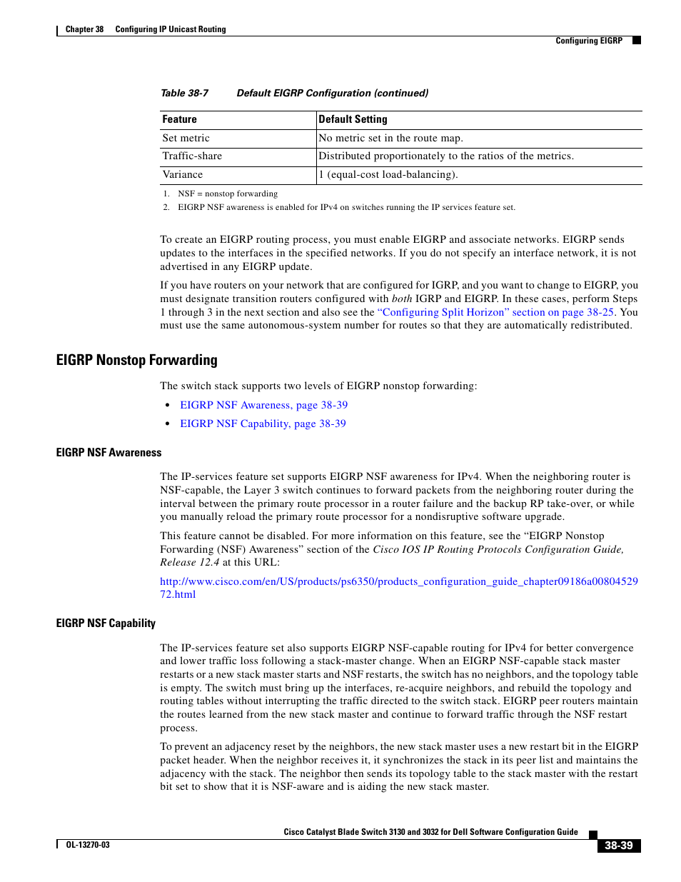 Eigrp nonstop forwarding | Dell POWEREDGE M1000E User Manual | Page 931 / 1316