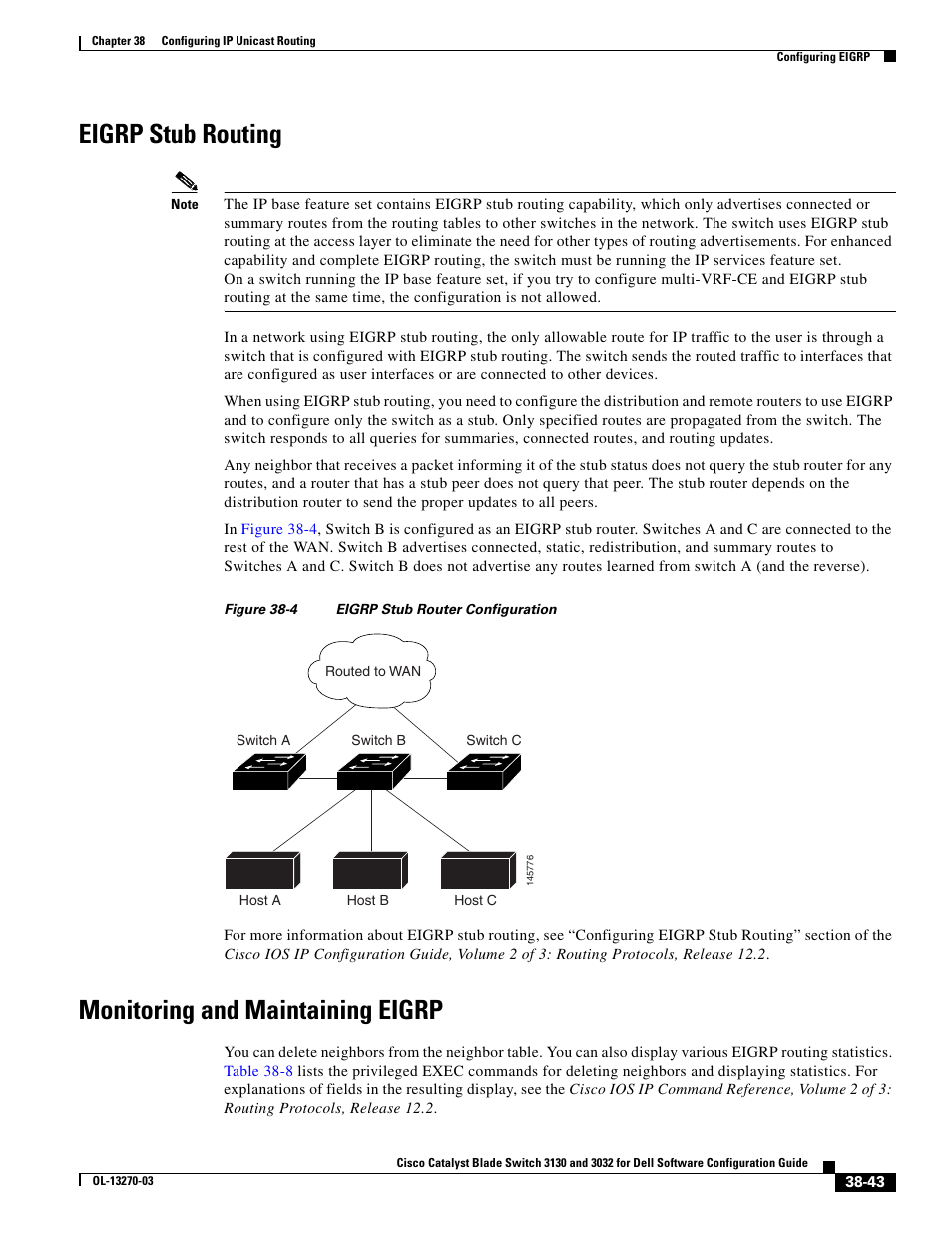 Eigrp stub routing, Monitoring and maintaining eigrp | Dell POWEREDGE M1000E User Manual | Page 935 / 1316