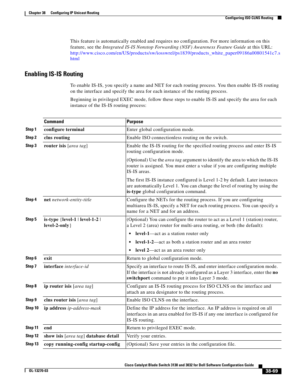 Enabling is-is routing | Dell POWEREDGE M1000E User Manual | Page 961 / 1316