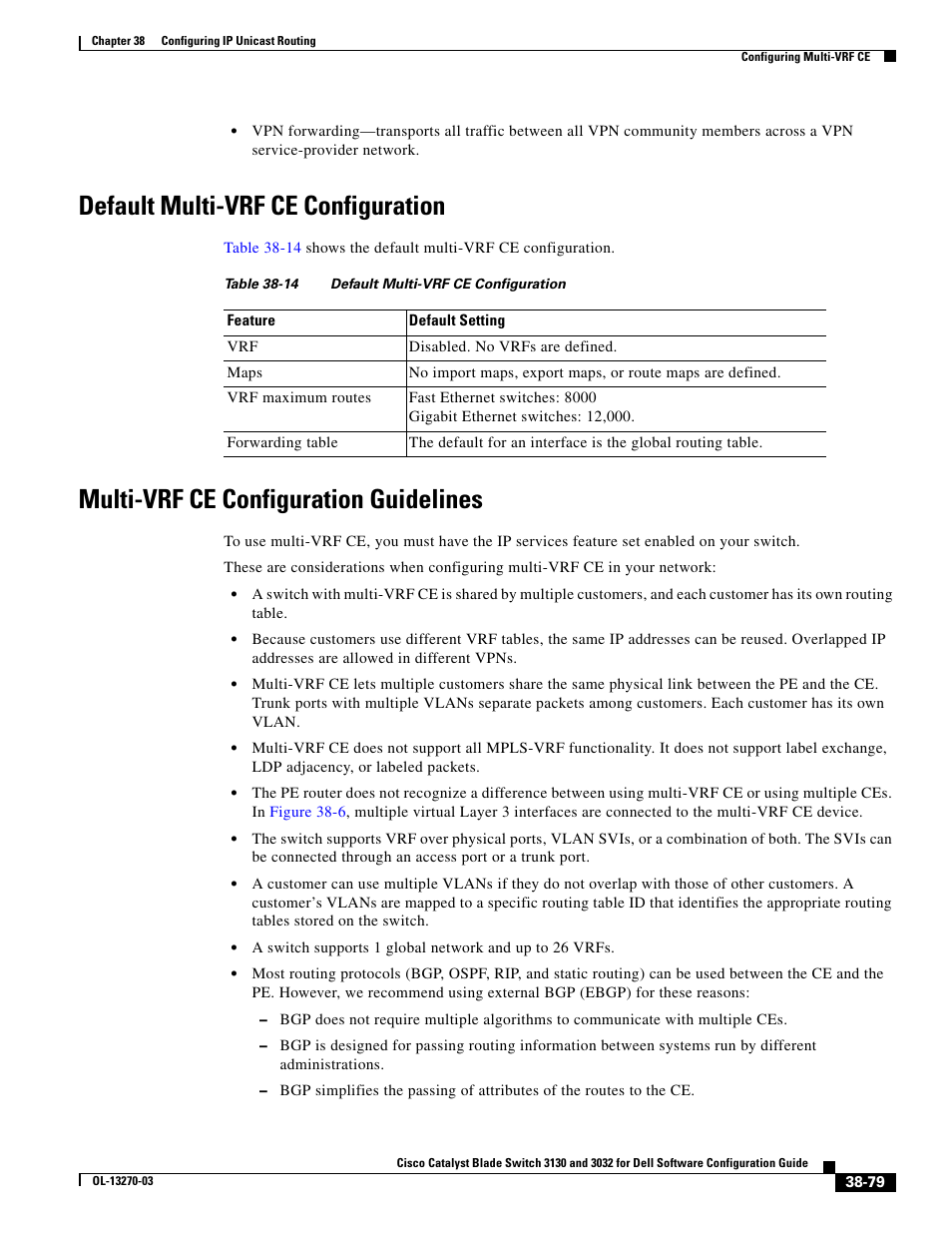 Default multi-vrf ce configuration, Multi-vrf ce configuration guidelines | Dell POWEREDGE M1000E User Manual | Page 971 / 1316