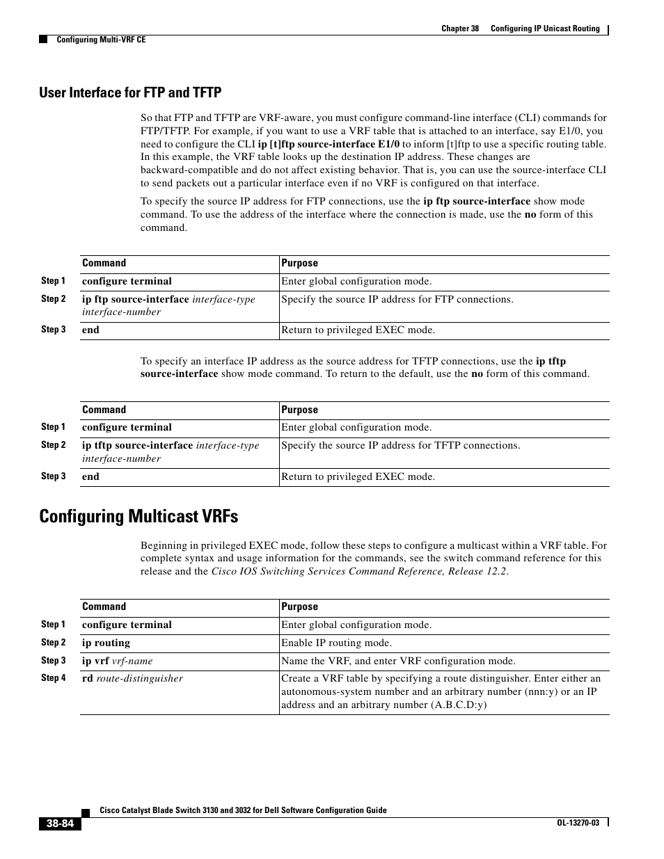 User interface for ftp and tftp, Configuring multicast vrfs | Dell POWEREDGE M1000E User Manual | Page 976 / 1316