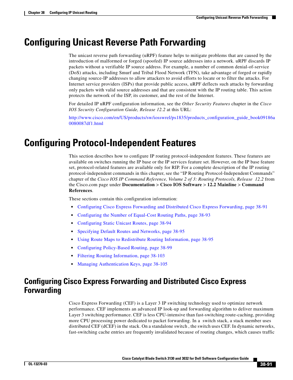 Configuring unicast reverse path forwarding, Configuring protocol-independent features | Dell POWEREDGE M1000E User Manual | Page 983 / 1316