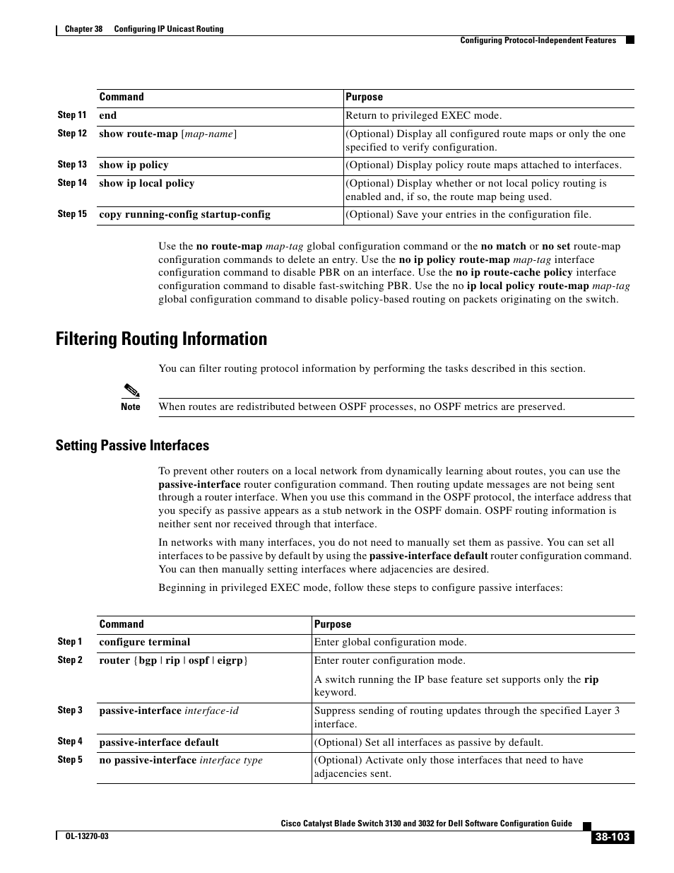 Filtering routing information, Setting passive interfaces | Dell POWEREDGE M1000E User Manual | Page 995 / 1316