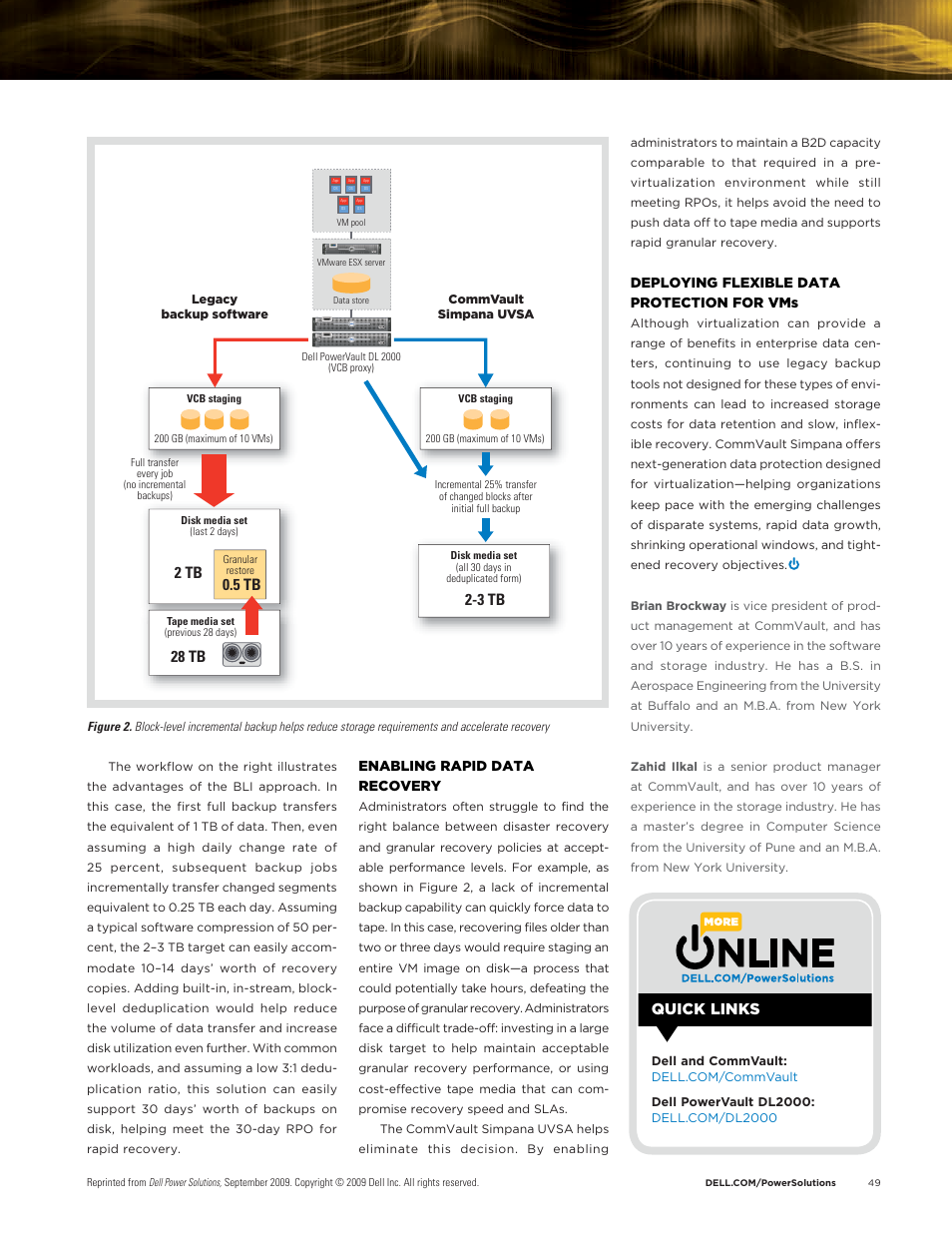 2 tb 0.5 tb, 28 tb, 3 tb quick links | Enabling rapid data recovery, Deploying flexible data protection for vms | Dell PowerVault DL2200 CommVault User Manual | Page 4 / 4
