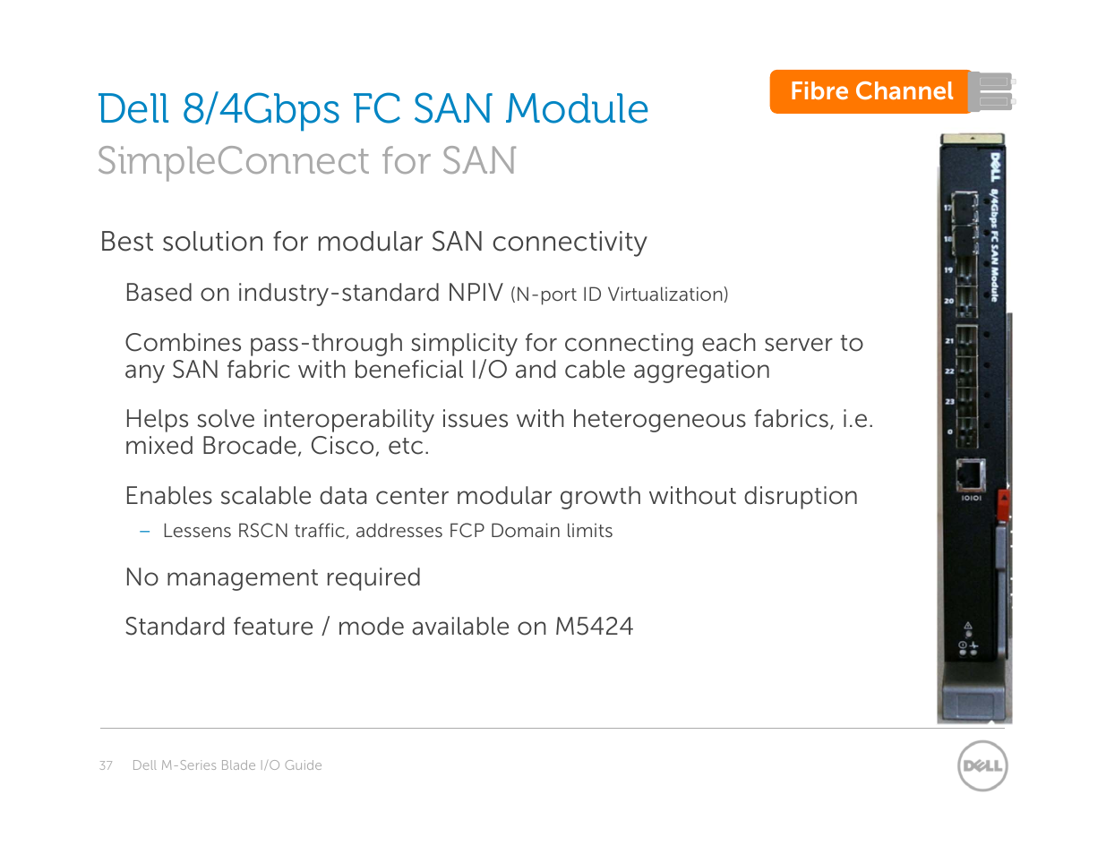 Dell 8/4gbps fc san module, Simpleconnect for san | Dell POWEREDGE M1000E User Manual | Page 37 / 94