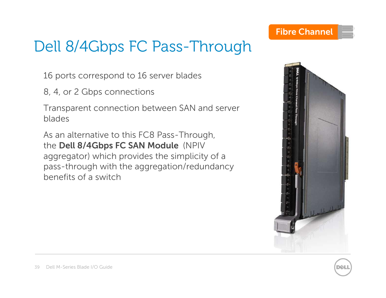 8gb pass-through, Dell 8/4gbps fc pass-through | Dell POWEREDGE M1000E User Manual | Page 39 / 94