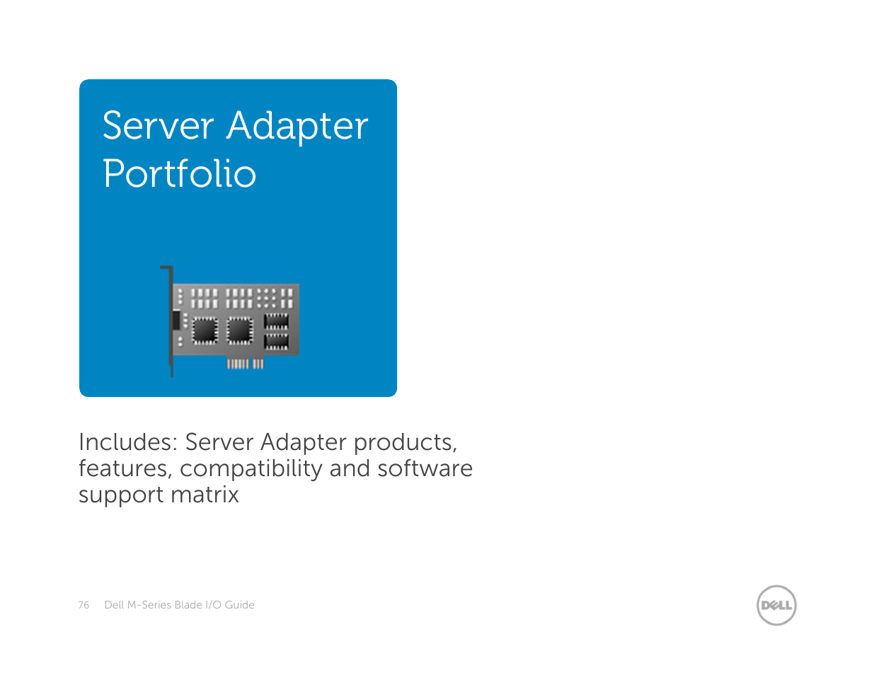 Server adapter portfolio | Dell POWEREDGE M1000E User Manual | Page 76 / 94