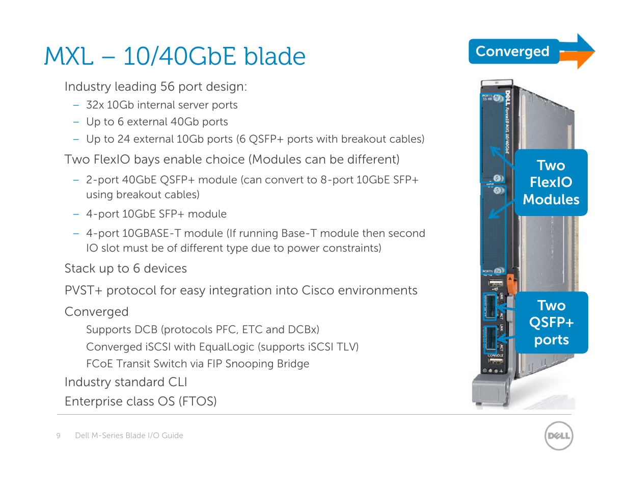 10/40gbe switch – mxl, Mxl – 10/40gbe blade | Dell POWEREDGE M1000E User Manual | Page 9 / 94