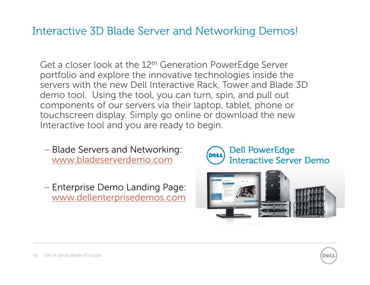 Interactive 3d blade server and networking demos | Dell POWEREDGE M1000E User Manual | Page 92 / 94