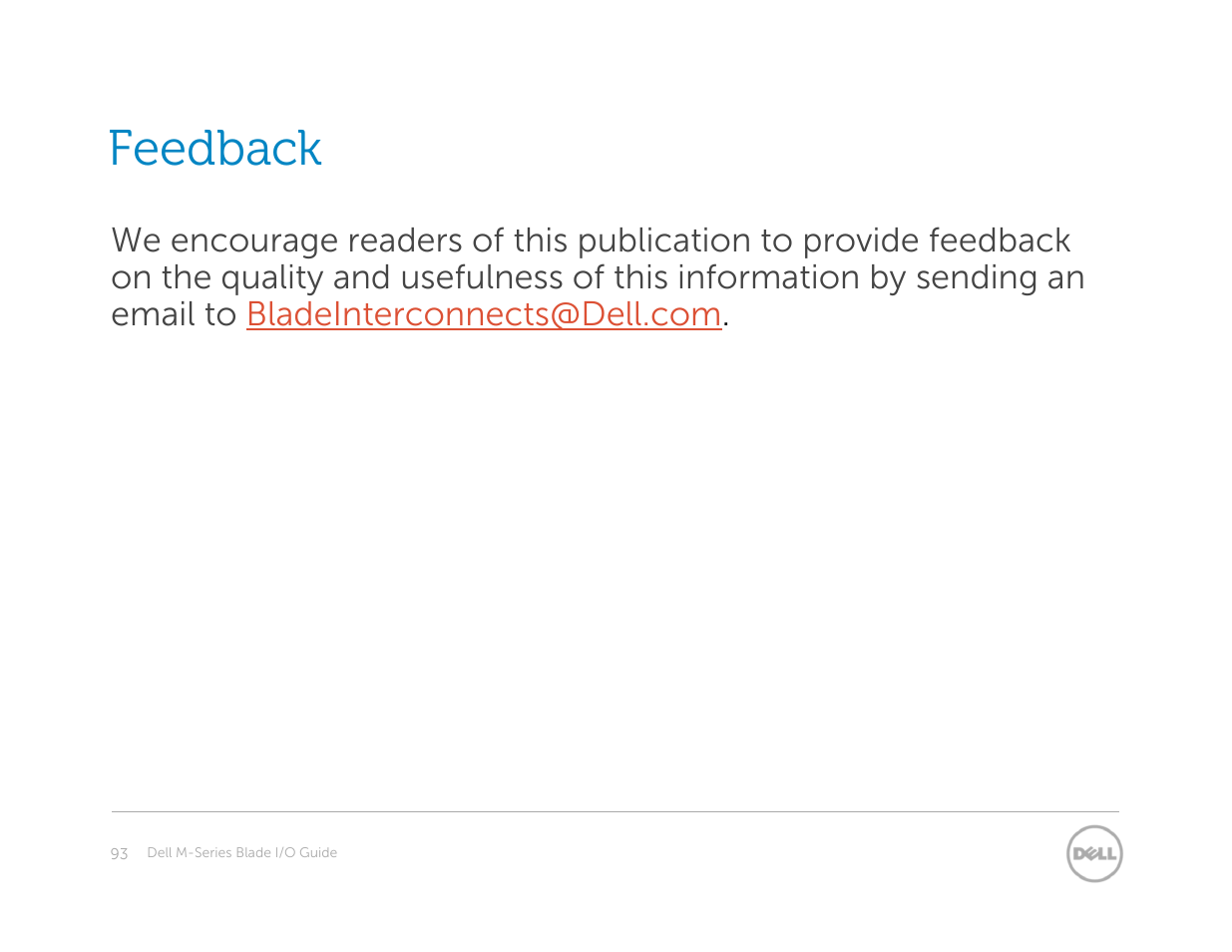 Feedback | Dell POWEREDGE M1000E User Manual | Page 93 / 94