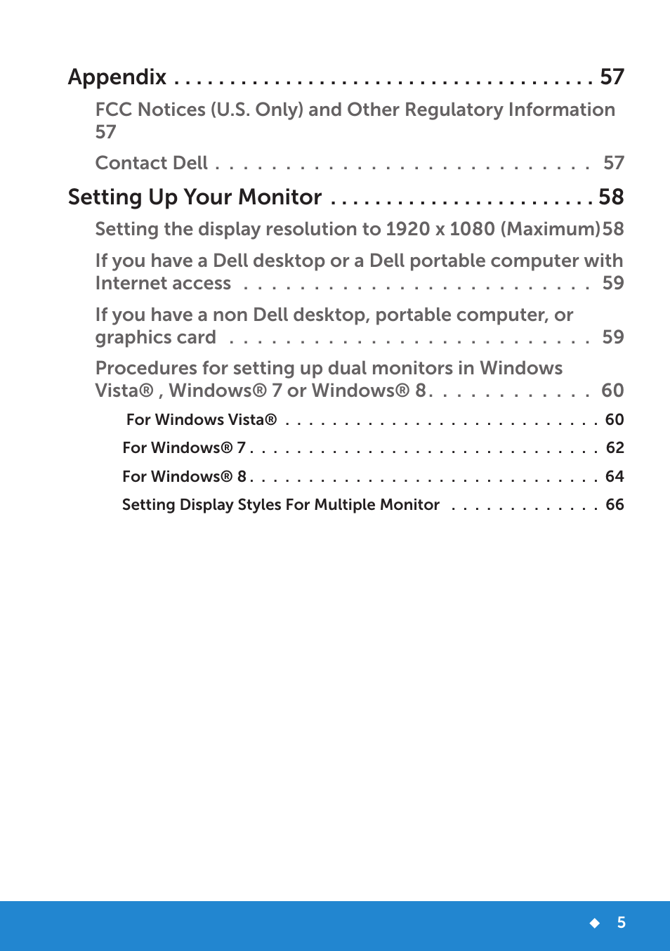 Appendix, Setting up your monitor | Dell P2714H Monitor User Manual | Page 5 / 72