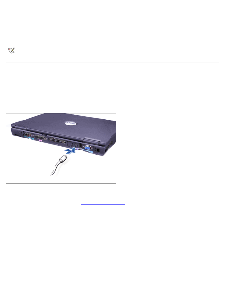External mouse, If one, Usb devices | Ps/2 connector (for mouse, keyboard, or, Keypad) | Dell Latitude C600 User Manual | Page 40 / 188