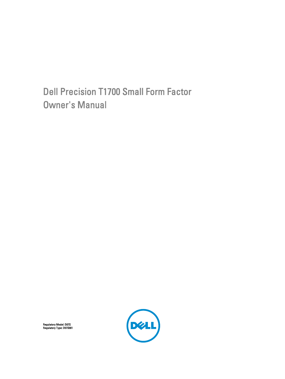 Dell Precision T1700 (Mid 2013) User Manual | 59 pages