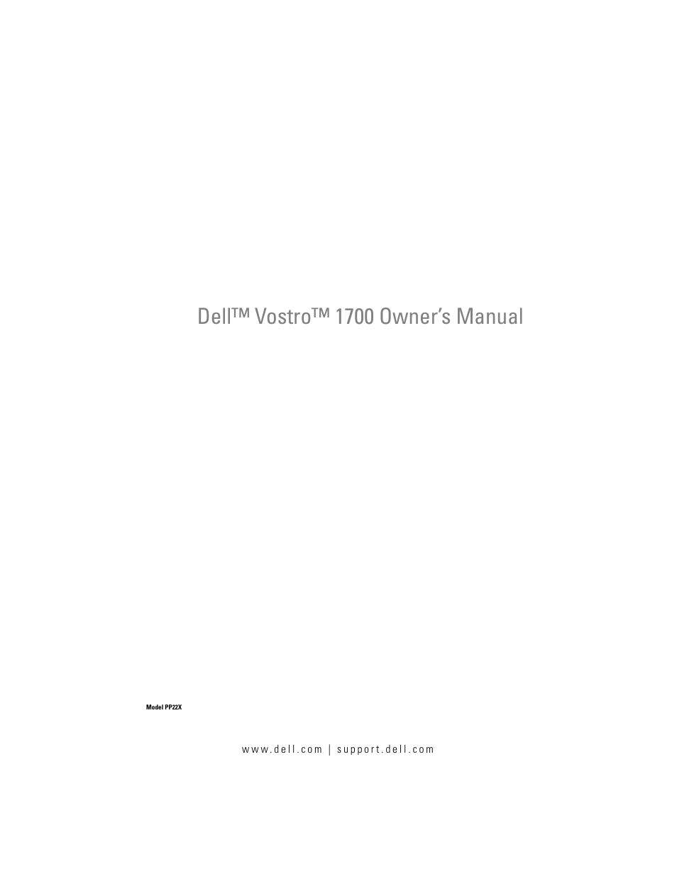 Dell Vostro 1700 (Early 2009) User Manual | 240 pages