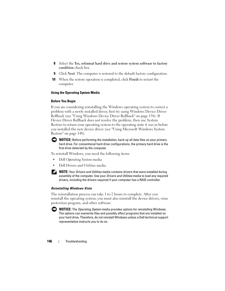 Dell Vostro 1700 (Early 2009) User Manual | Page 146 / 240