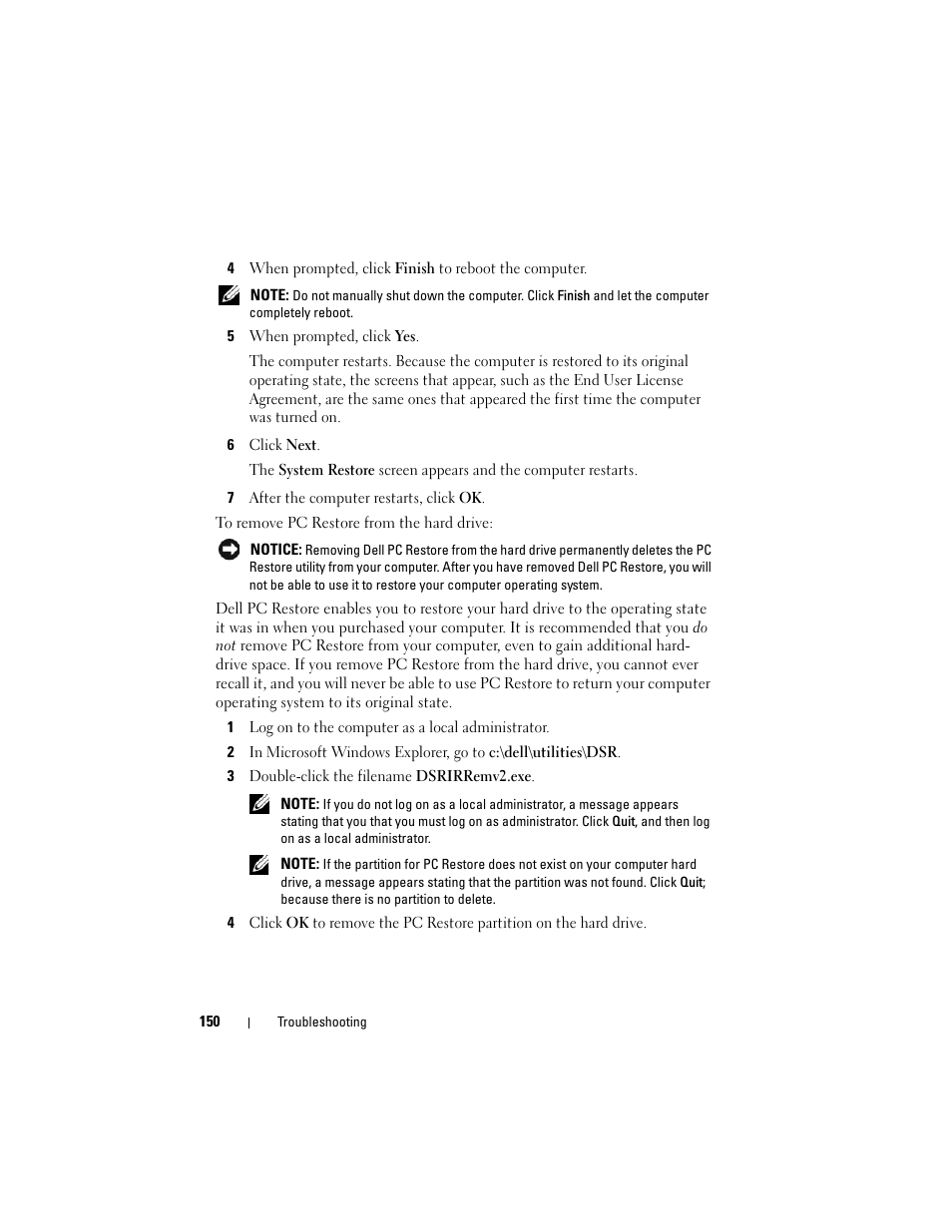 Dell Vostro 1700 (Early 2009) User Manual | Page 150 / 240
