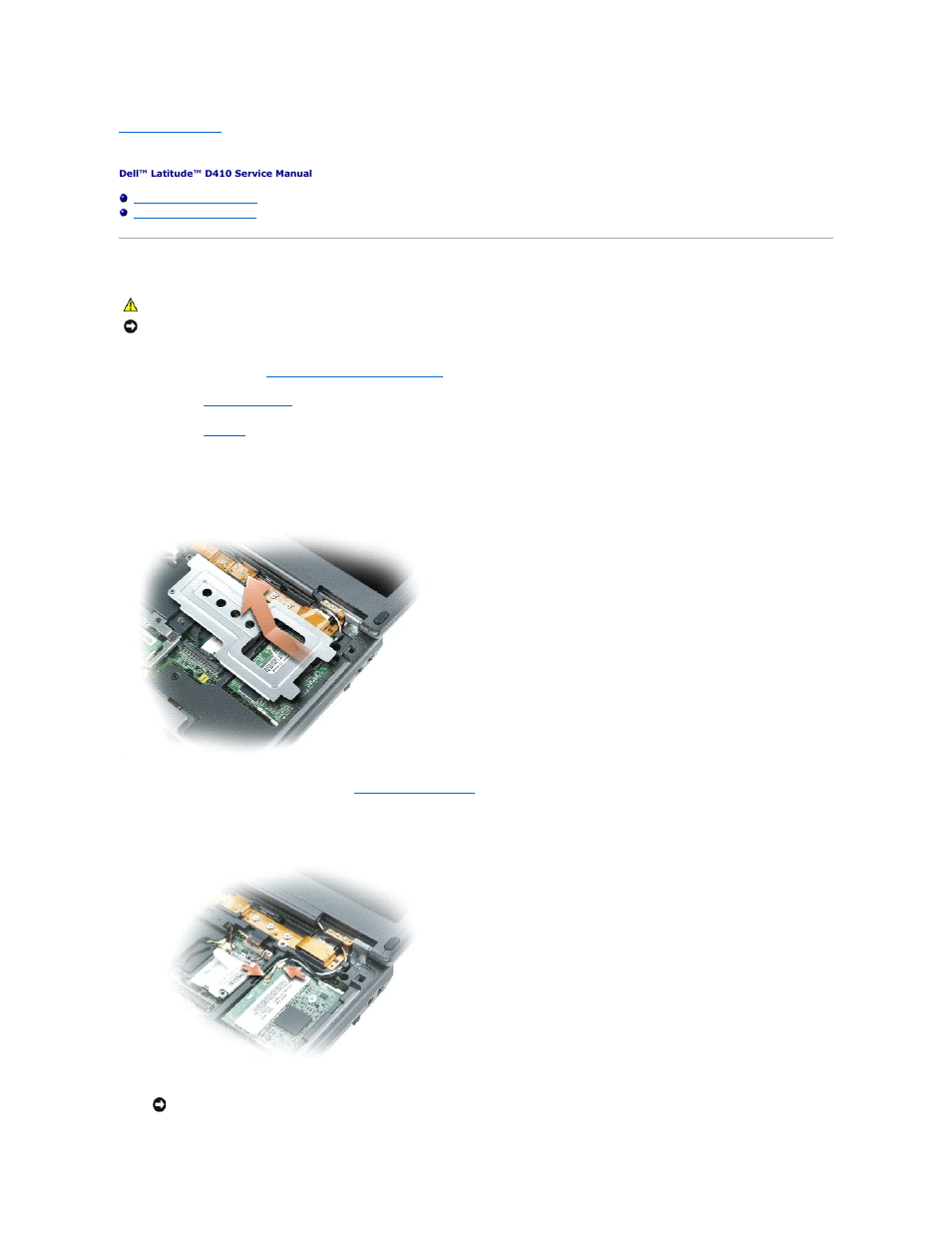 Mini pci card, Removing the mini pci card | Dell Latitude D410 User Manual | Page 20 / 38