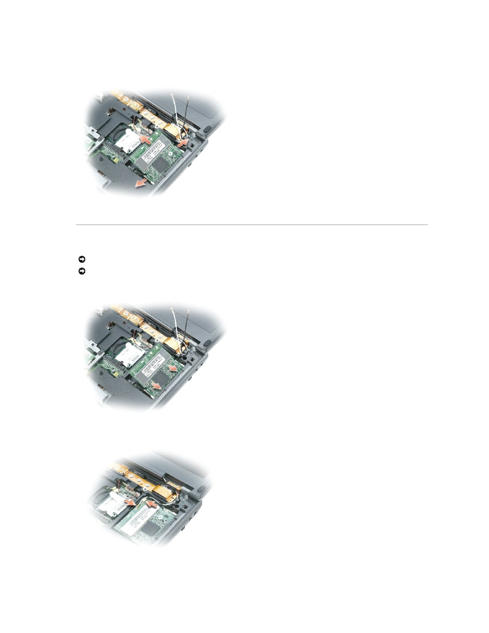 Replacing the mini pci card, Go to | Dell Latitude D410 User Manual | Page 21 / 38
