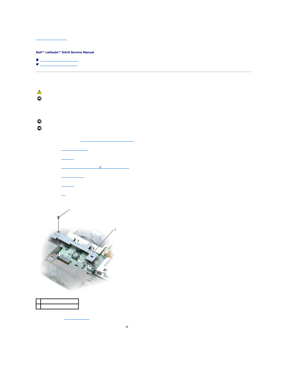 System board, Removing the system board | Dell Latitude D410 User Manual | Page 29 / 38