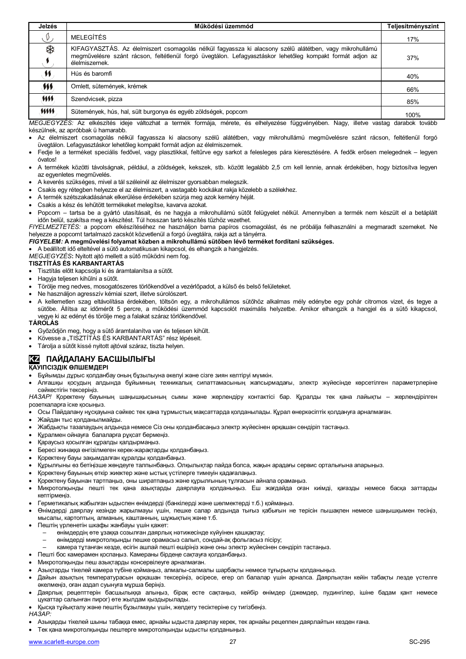 Scarlett SC-295 User Manual | Page 27 / 31