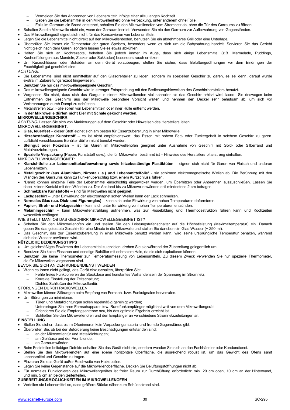 Scarlett SC-295 User Manual | Page 30 / 31