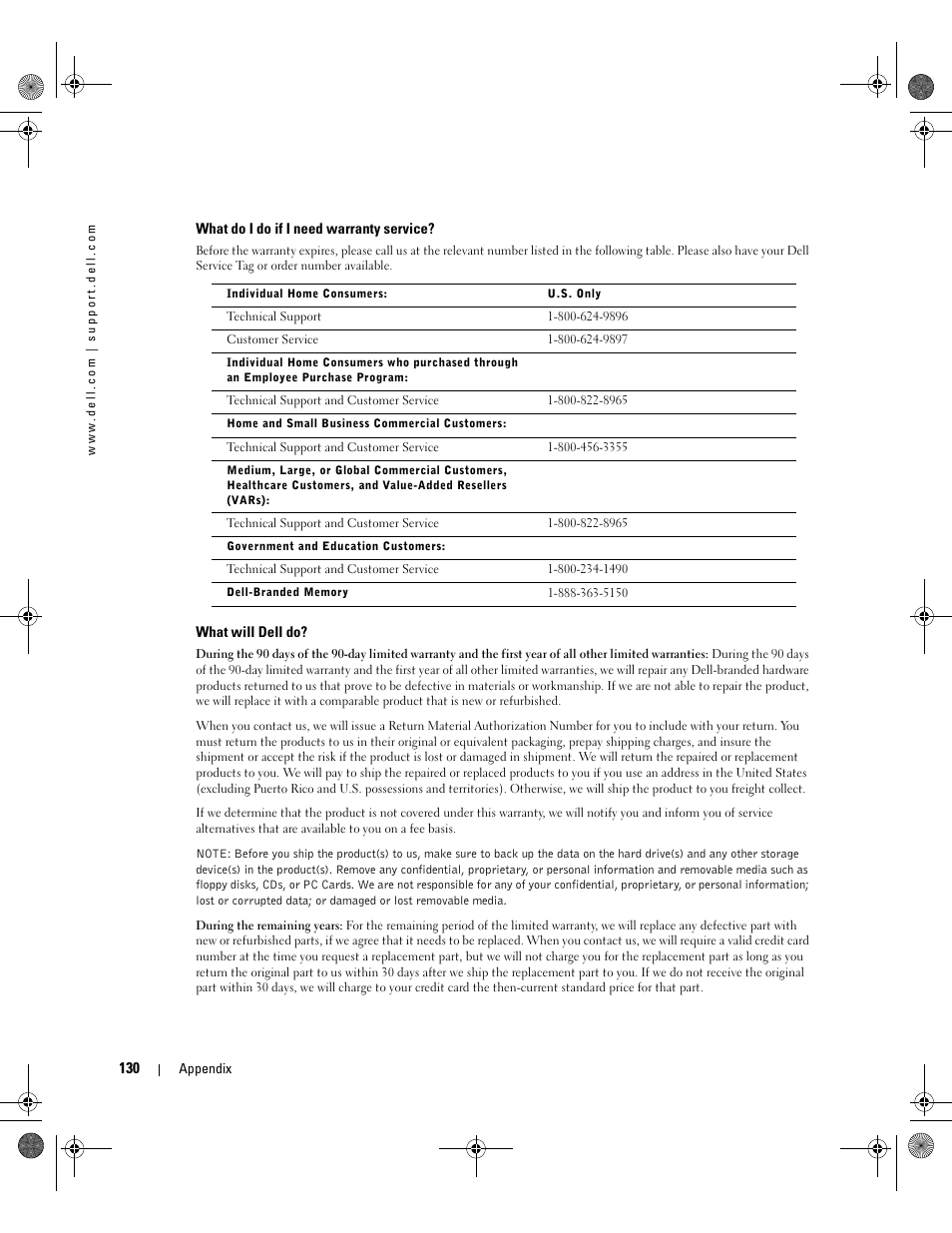 Dell XPS/Dimension XPS Gen 2 User Manual | Page 130 / 142